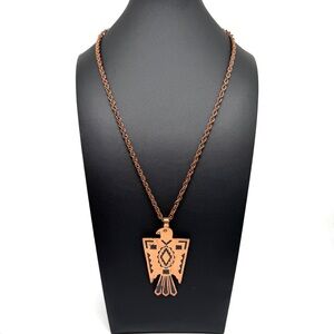 Vintage Copper Thunderbird Pendant Necklace From Bell Trading Post